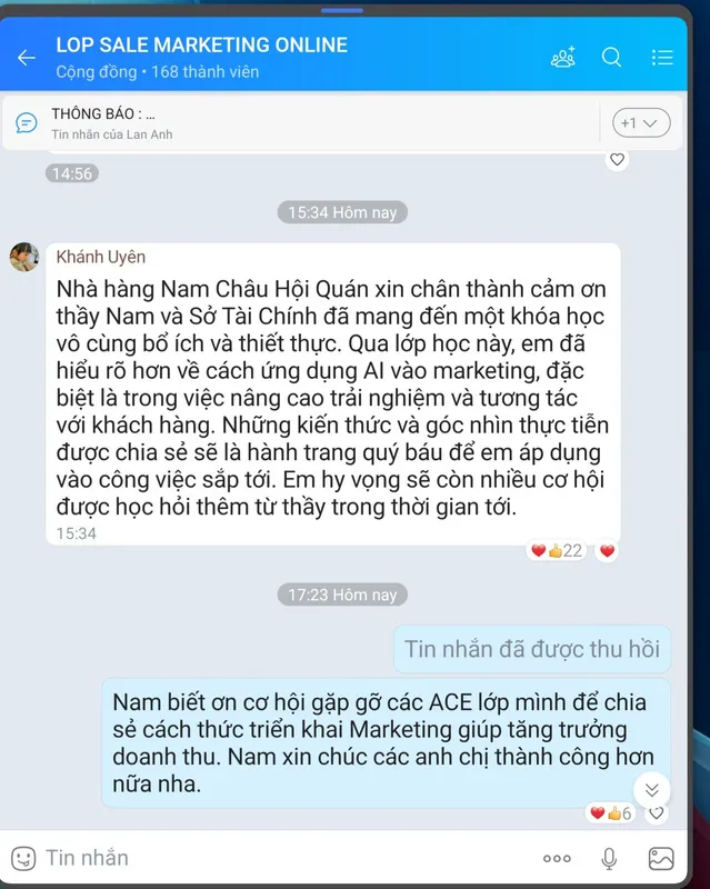Cảm nhận học viên