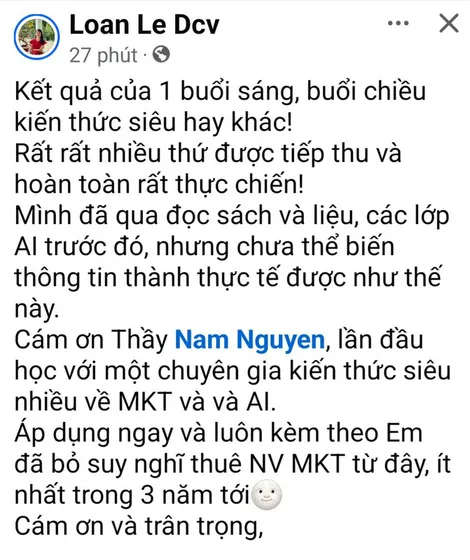 Cảm nhận học viên
