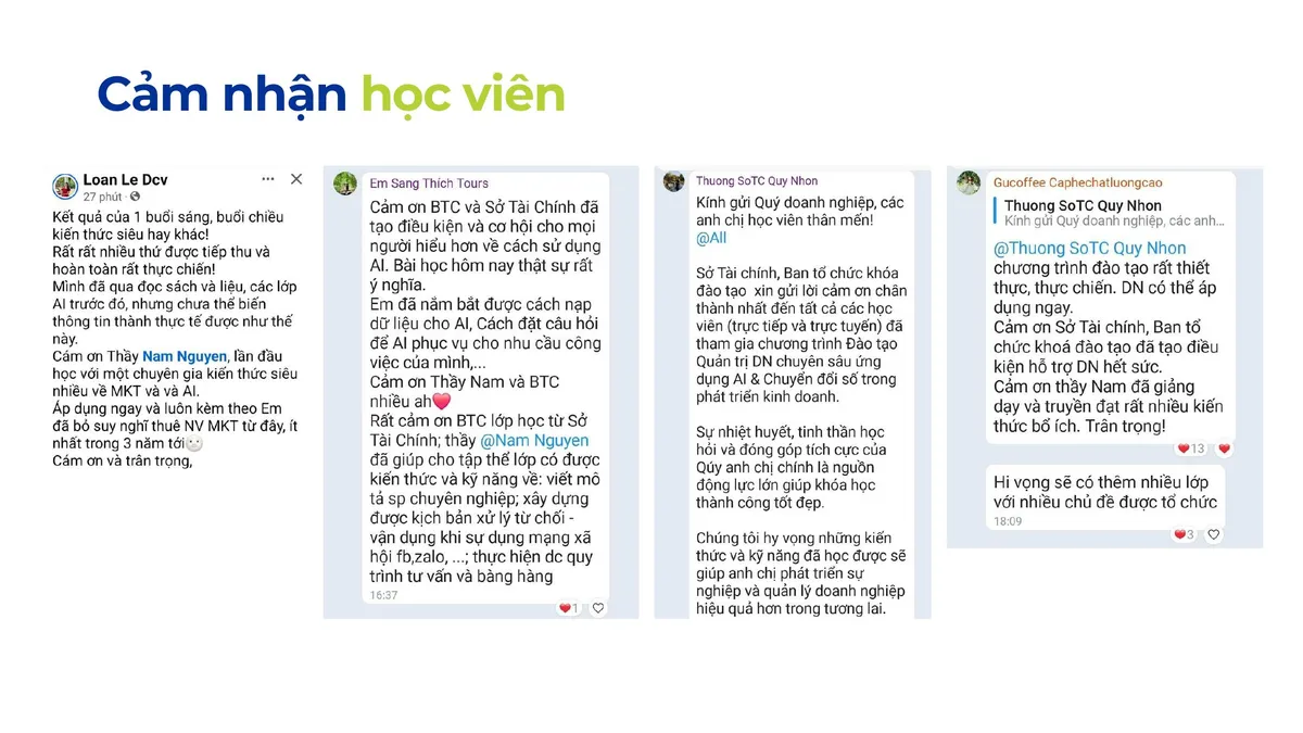Cảm nhận học viên 1
